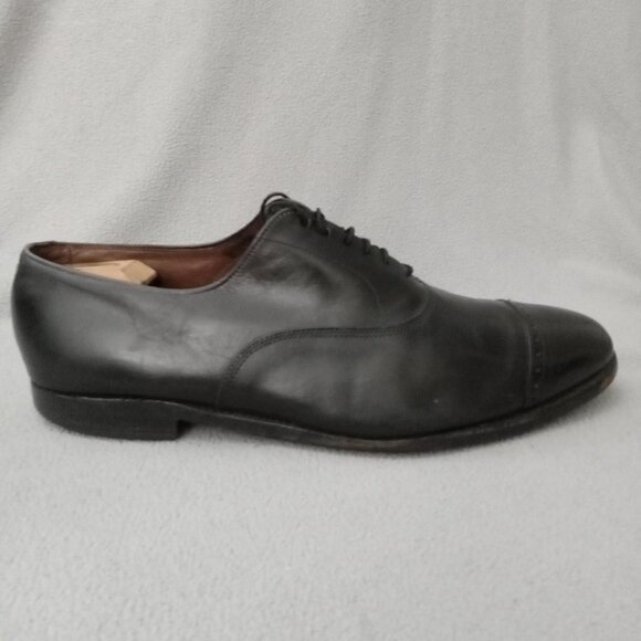 Allen Edmonds BRADY CAP TOE OXFORD Black Leather MEN'S Size 13 + Shoe Trees 7346 - Picture 10 of 16